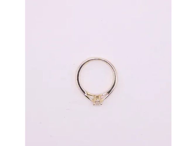 Autre Marque Solitaire-Gelbgold 18 Stellen Sie Diamantkarat ein 4 Krallen Gold hardware - Ansicht 4