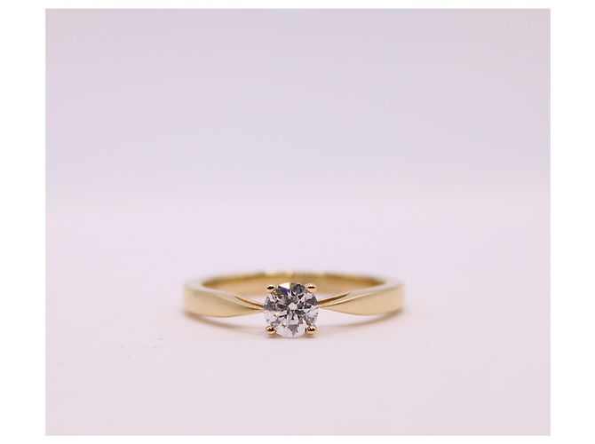 Autre Marque Solitaire-Gelbgold 18 Stellen Sie Diamantkarat ein 4 Krallen Gold hardware - Ansicht 5