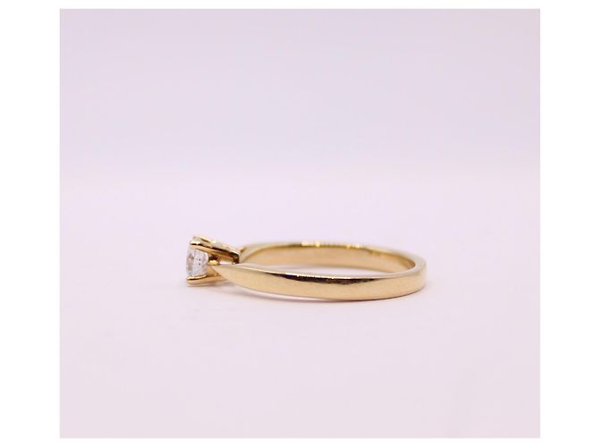 Autre Marque Solitaire-Gelbgold 18 Stellen Sie Diamantkarat ein 4 Krallen Gold hardware - Ansicht 7