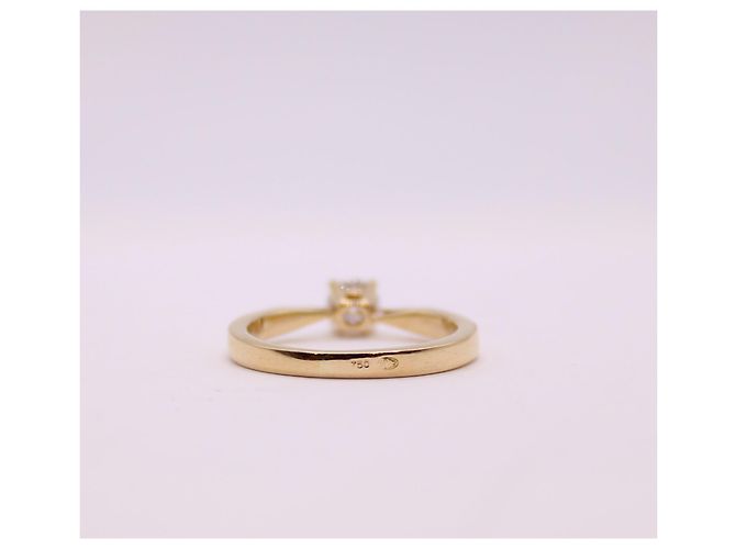 Autre Marque Solitaire-Gelbgold 18 Stellen Sie Diamantkarat ein 4 Krallen Gold hardware - Ansicht 8