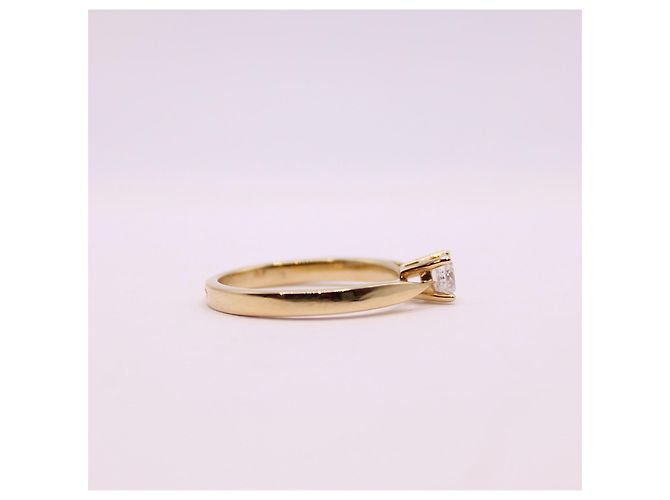 Autre Marque Solitaire-Gelbgold 18 Stellen Sie Diamantkarat ein 4 Krallen Gold hardware - Ansicht 9