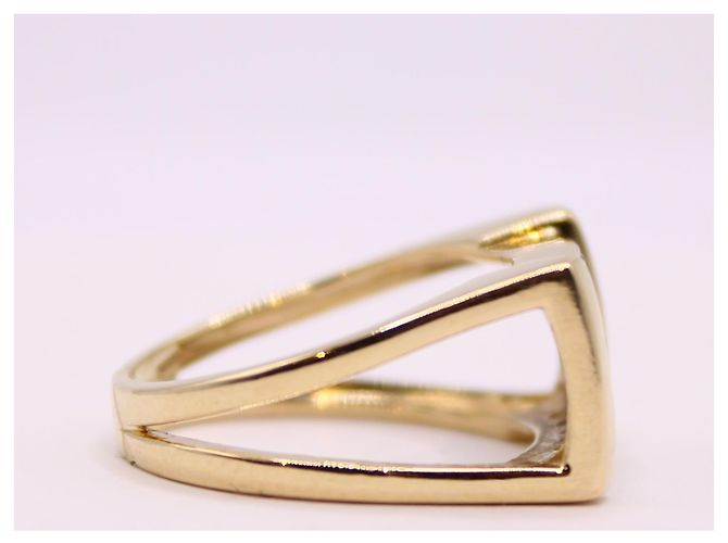 Autre Marque Großer Pavé-Diamantring aus Gelbgold 18 Karat Gold hardware - Ansicht 8
