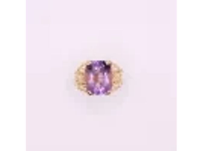 Autre Marque Gelbgoldener Amethyst-Cocktailring 18 Karat Lila Gold hardware - Ansicht 3