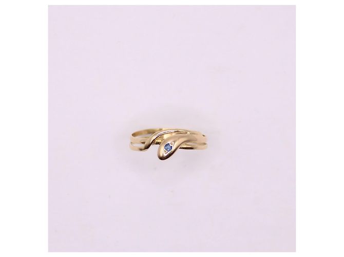 Autre Marque Anello serpente in oro giallo 18 carati e zaffiro periodo Napoleone III Blu Gold hardware - vista 3