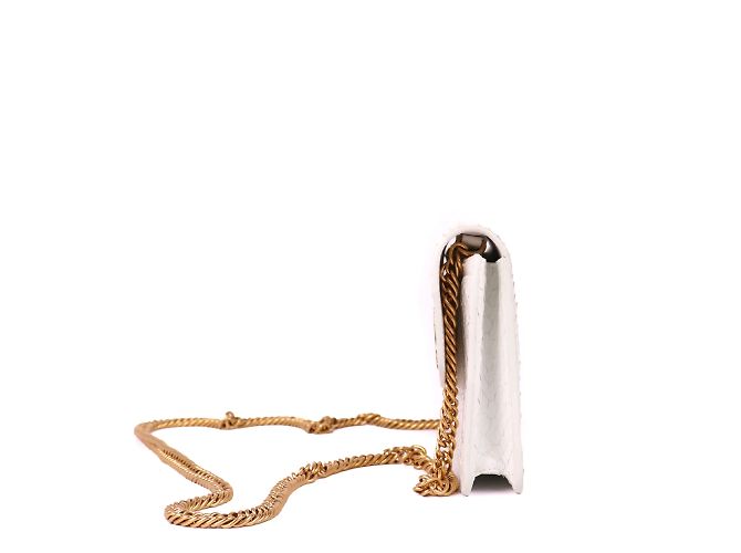 BALENCIAGA - Bolsa de ombro BB de python Branco - vista 4