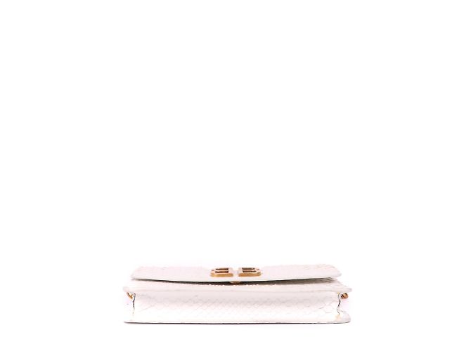 BALENCIAGA - Bolsa de ombro BB de python Branco - vista 5