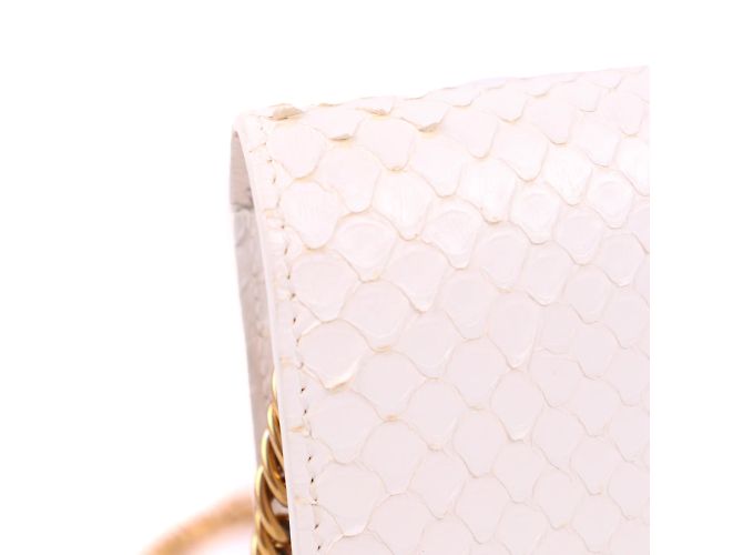 BALENCIAGA - Bolsa de ombro BB de python Branco - vista 7