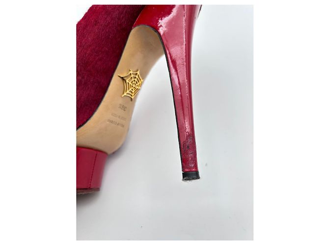 CHARLOTTE OLYMPIA  Tacchi EU 38.5 Tessuto Rosso - vista 6