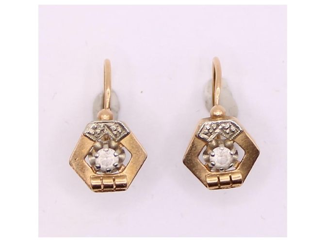 Autre Marque Traversine esagonali in stile Art Déco e pietre bianche Gold hardware - vista 4