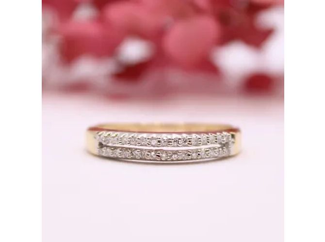 Autre Marque in oro giallo e bianco con fila di diamanti foderati 18 carati Gold hardware - vista 2