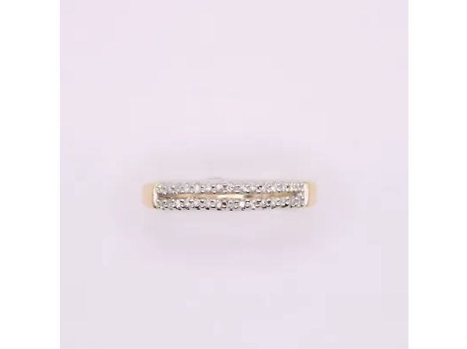 Autre Marque in oro giallo e bianco con fila di diamanti foderati 18 carati Gold hardware - vista 3