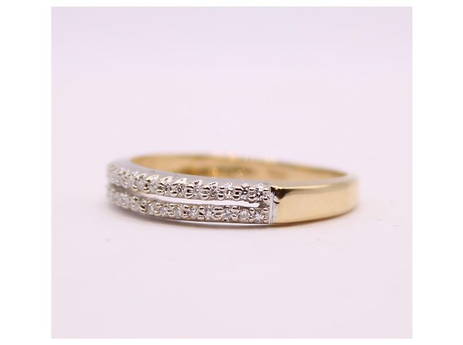 Autre Marque in oro giallo e bianco con fila di diamanti foderati 18 carati Gold hardware - vista 6