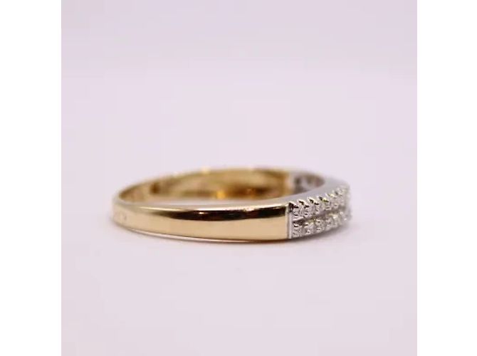 Autre Marque in oro giallo e bianco con fila di diamanti foderati 18 carati Gold hardware - vista 9