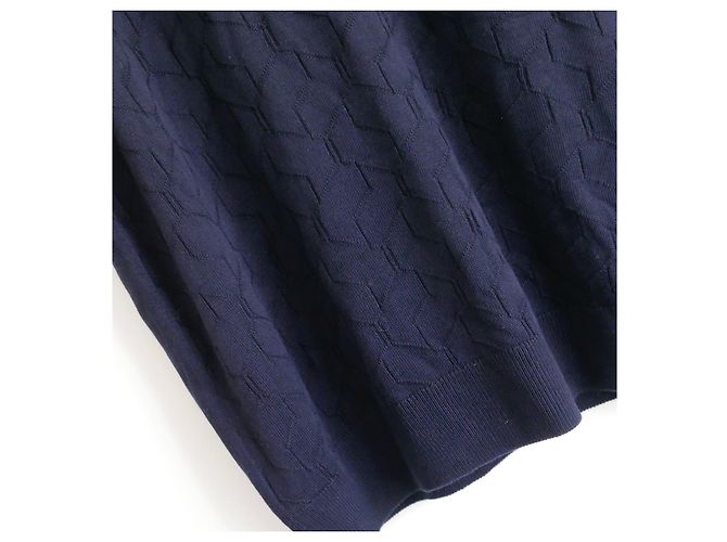 Zilli Navy Textured Polo-Strickoberteil - Ansicht 3