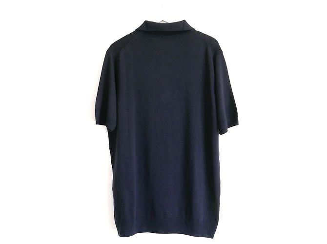 Zilli Navy Textured Polo-Strickoberteil - Ansicht 4