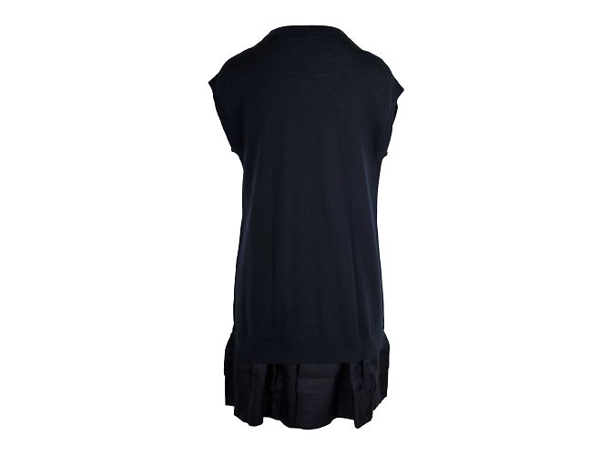 Marineblaues Wollkleid von Louis Vuitton mit Paillettendetails - Ansicht 2