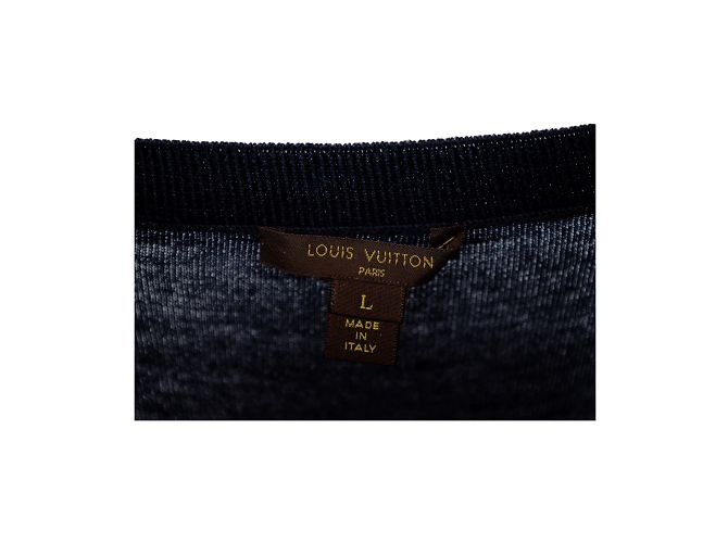 Marineblaues Wollkleid von Louis Vuitton mit Paillettendetails - Ansicht 6