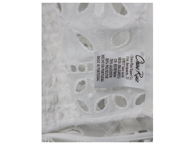 Autre Marque Charo Ruiz Ibiza 3-Peça Conjunto de Terno Broderie Anglaise em Algodão Branco - vista 12