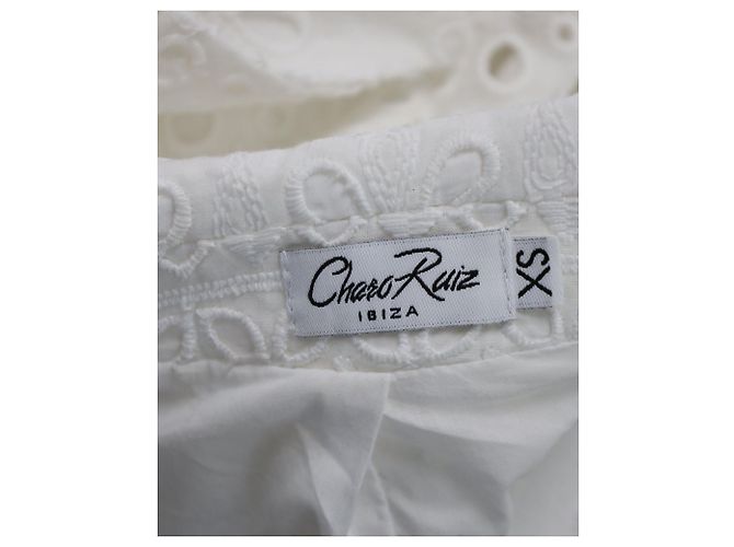 Autre Marque Charo Ruiz Ibiza 3-Peça Conjunto de Terno Broderie Anglaise em Algodão Branco - vista 13