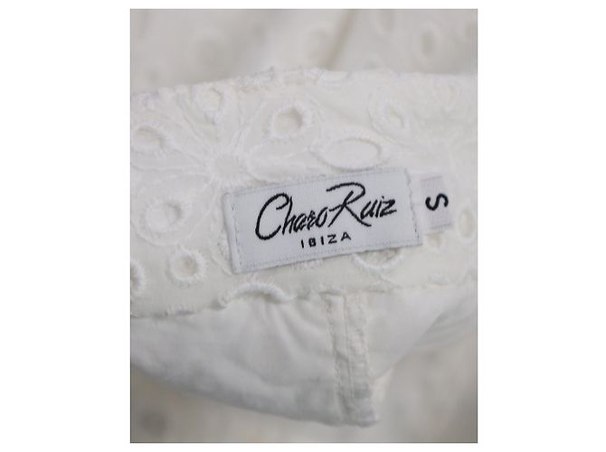 Autre Marque Charo Ruiz Ibiza 3-Peça Conjunto de Terno Broderie Anglaise em Algodão Branco - vista 14