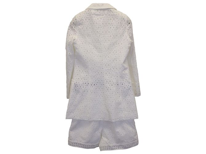 Autre Marque Charo Ruiz Ibiza 3-Peça Conjunto de Terno Broderie Anglaise em Algodão Branco - vista 2