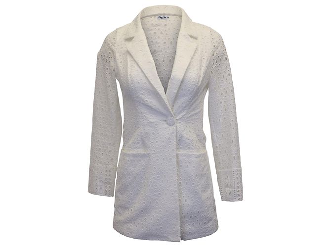 Autre Marque Charo Ruiz Ibiza 3-Peça Conjunto de Terno Broderie Anglaise em Algodão Branco - vista 6