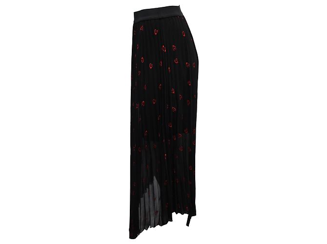 Maje Jengo bestickter Herz-Midirock aus schwarzem Polyester - Ansicht 2