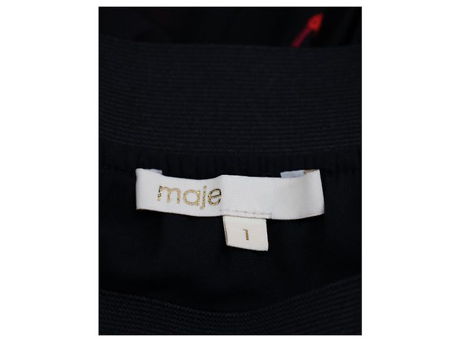 Maje Jengo bestickter Herz-Midirock aus schwarzem Polyester - Ansicht 4