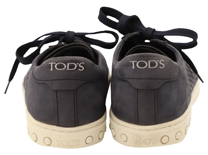 Tod's Tod‘s Perforated Detail Lace Up Sneakers in Blue Suede - view 6