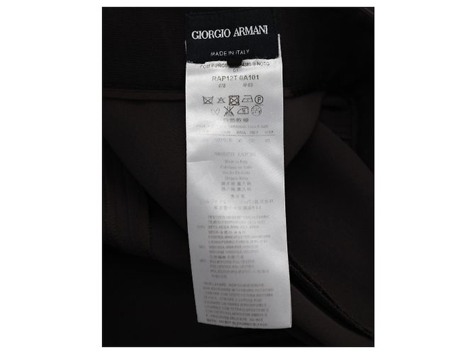 Giorgio Armani Conjunto de Terno Abotoado em Viscose de Poliéster Marrom - vista 11