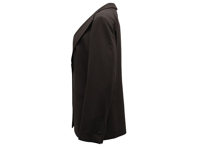 Giorgio Armani Conjunto de Terno Abotoado em Viscose de Poliéster Marrom - vista 5