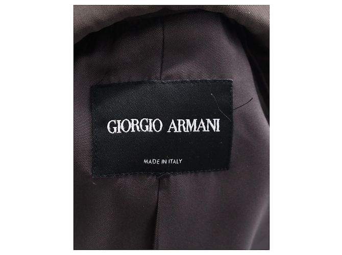 Giorgio Armani Conjunto de Terno Abotoado em Viscose de Poliéster Marrom - vista 7