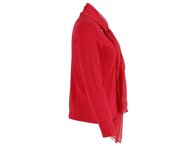 Carolina Herrera Pullover mit Schal aus roter Baumwolle - Ansicht 2
