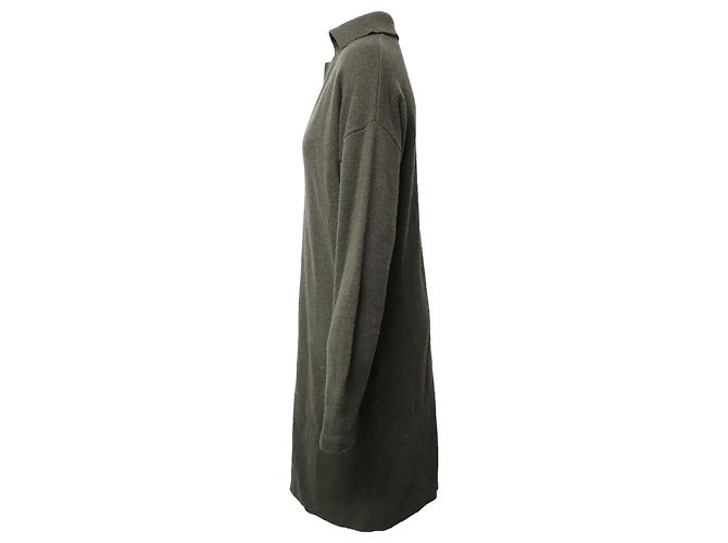VESTIDO JOSEPH DE PUNTO EXTRA GRANDE DE LANA VERDE OSCURO Verde oliva - vista 2