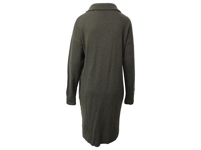 VESTIDO JOSEPH DE PUNTO EXTRA GRANDE DE LANA VERDE OSCURO Verde oliva - vista 3
