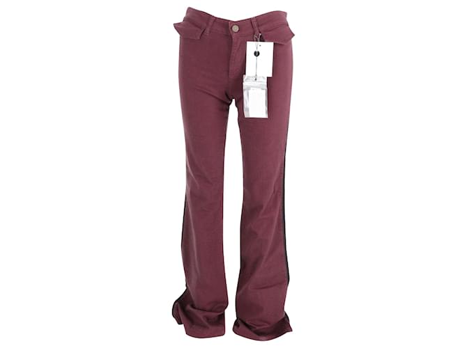 Vaqueros Alexander McQueen acampanados en algodón burdeos Roja - vista 3