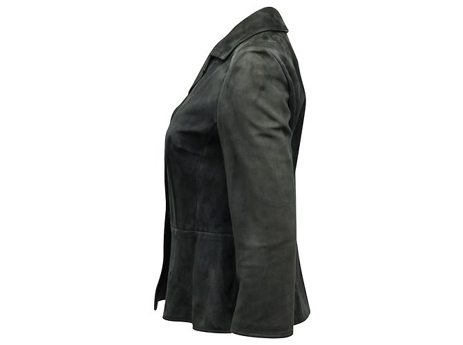 Dolce & Gabbana Schößchen-Blazer aus schwarzem Wildleder - Ansicht 2