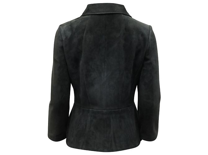 Dolce & Gabbana Schößchen-Blazer aus schwarzem Wildleder - Ansicht 3