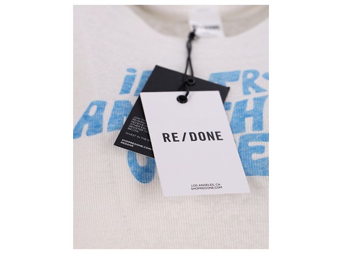 Re/Done RI/T-Shirt DONE in cotone bianco - vista 4