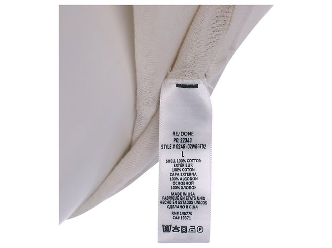 Re/Done RI/T-Shirt DONE in cotone bianco - vista 5