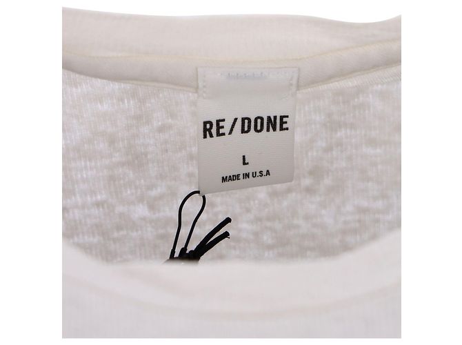 Re/Done RI/T-Shirt DONE in cotone bianco - vista 6