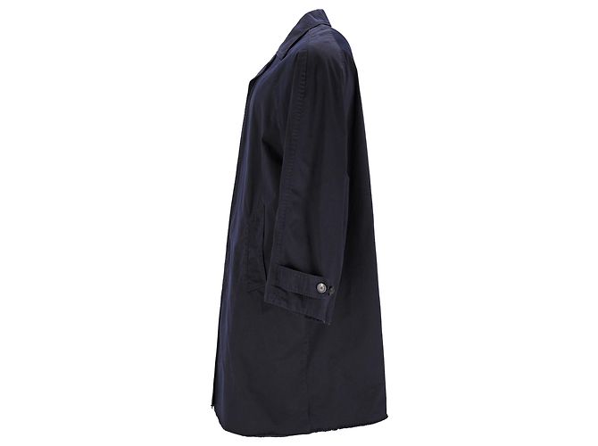 Balenciaga Carcoat al ginocchio in cotone blu navy - vista 2