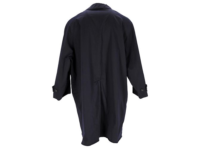 Balenciaga Carcoat al ginocchio in cotone blu navy - vista 3