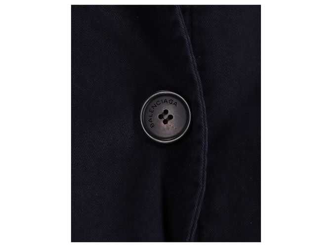 Balenciaga Carcoat al ginocchio in cotone blu navy - vista 5
