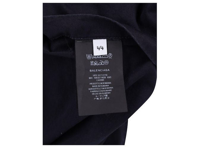 Balenciaga Carcoat al ginocchio in cotone blu navy - vista 6