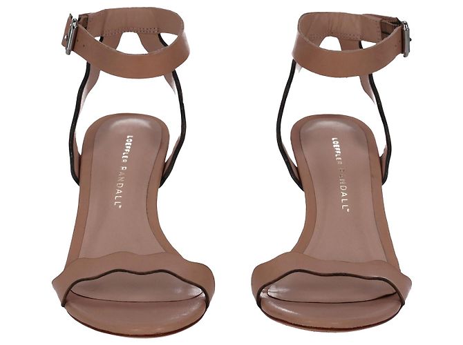 Sandali Loeffler Randall Reina Kitten Heel in pelle beige - vista 2