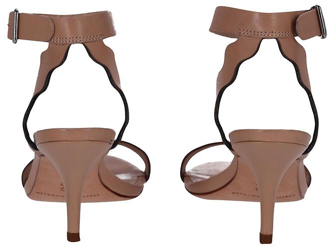 Sandali Loeffler Randall Reina Kitten Heel in pelle beige - vista 4