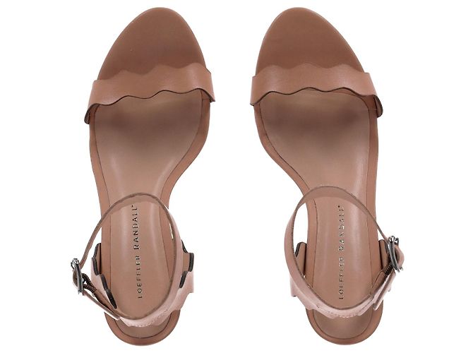Sandali Loeffler Randall Reina Kitten Heel in pelle beige - vista 5