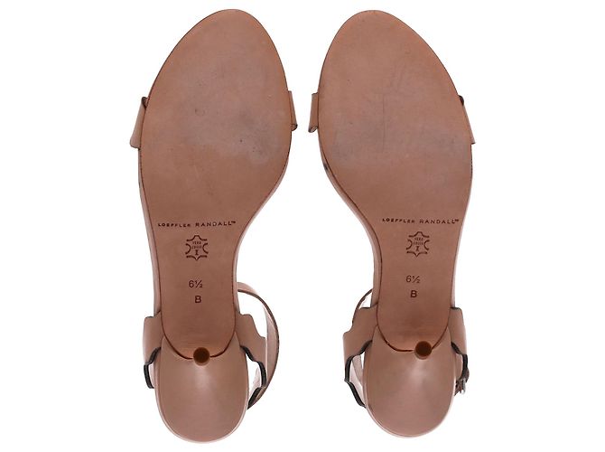 Sandali Loeffler Randall Reina Kitten Heel in pelle beige - vista 6