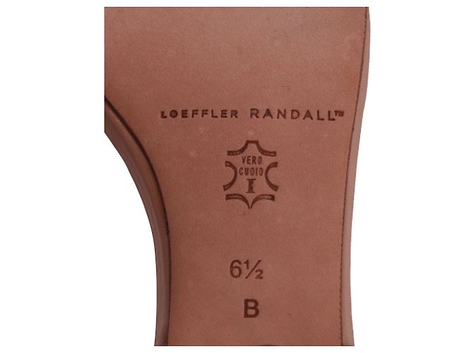 Sandali Loeffler Randall Reina Kitten Heel in pelle beige - vista 7